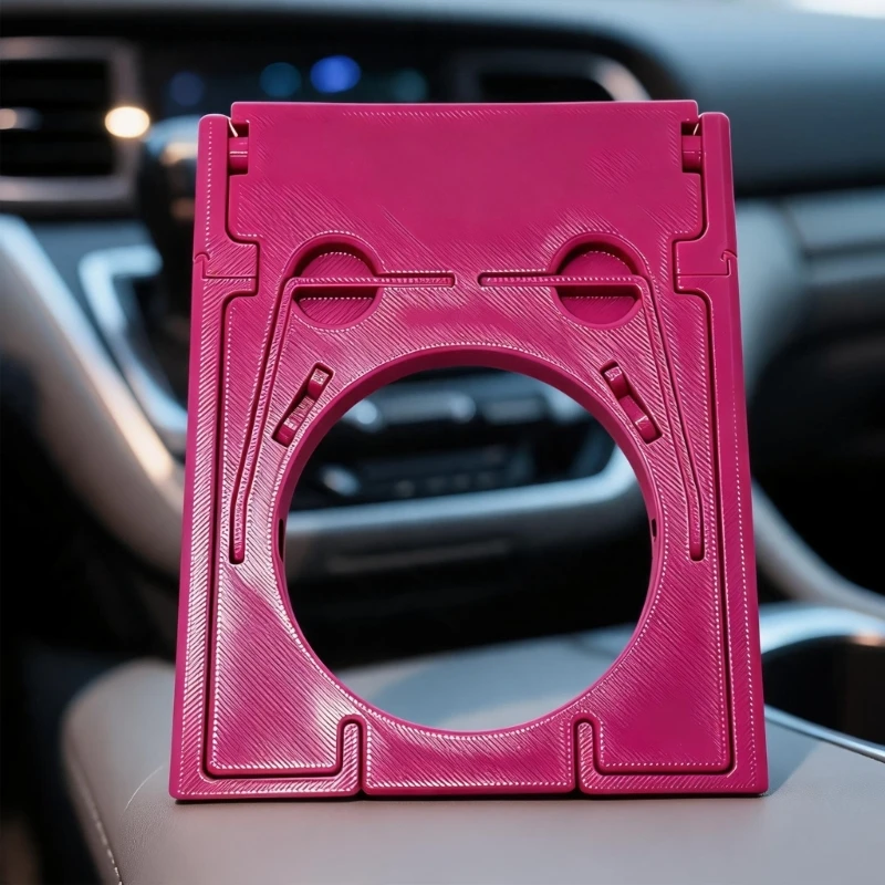 Plastic Cup Holder Phone Rest for Travel with Panel Storage