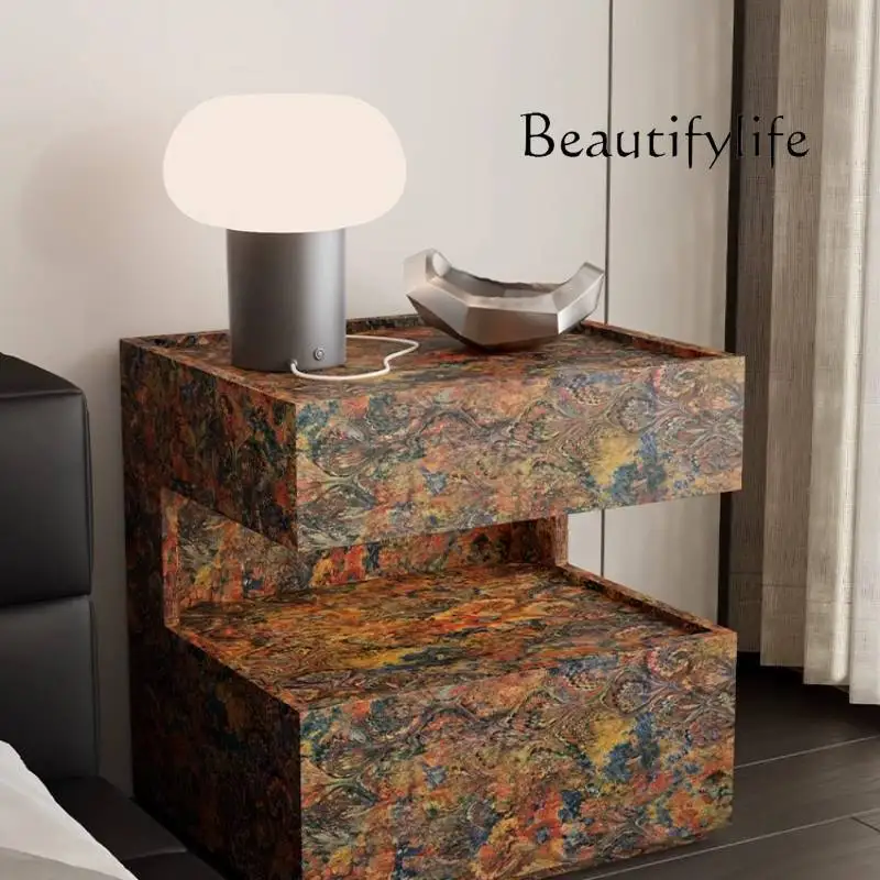 독특한 장식 나이트스탠드 블랙 일본식 클래식 좁은 디자인 침대 옆 테이블 수납 미니멀리스트 메시타스 데 노체 홈 가구