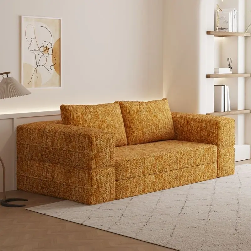 

#Convertible Sofa Bed Extendable Folding Floor Couch Chenille Fold Out Futon Sleeper Mattress