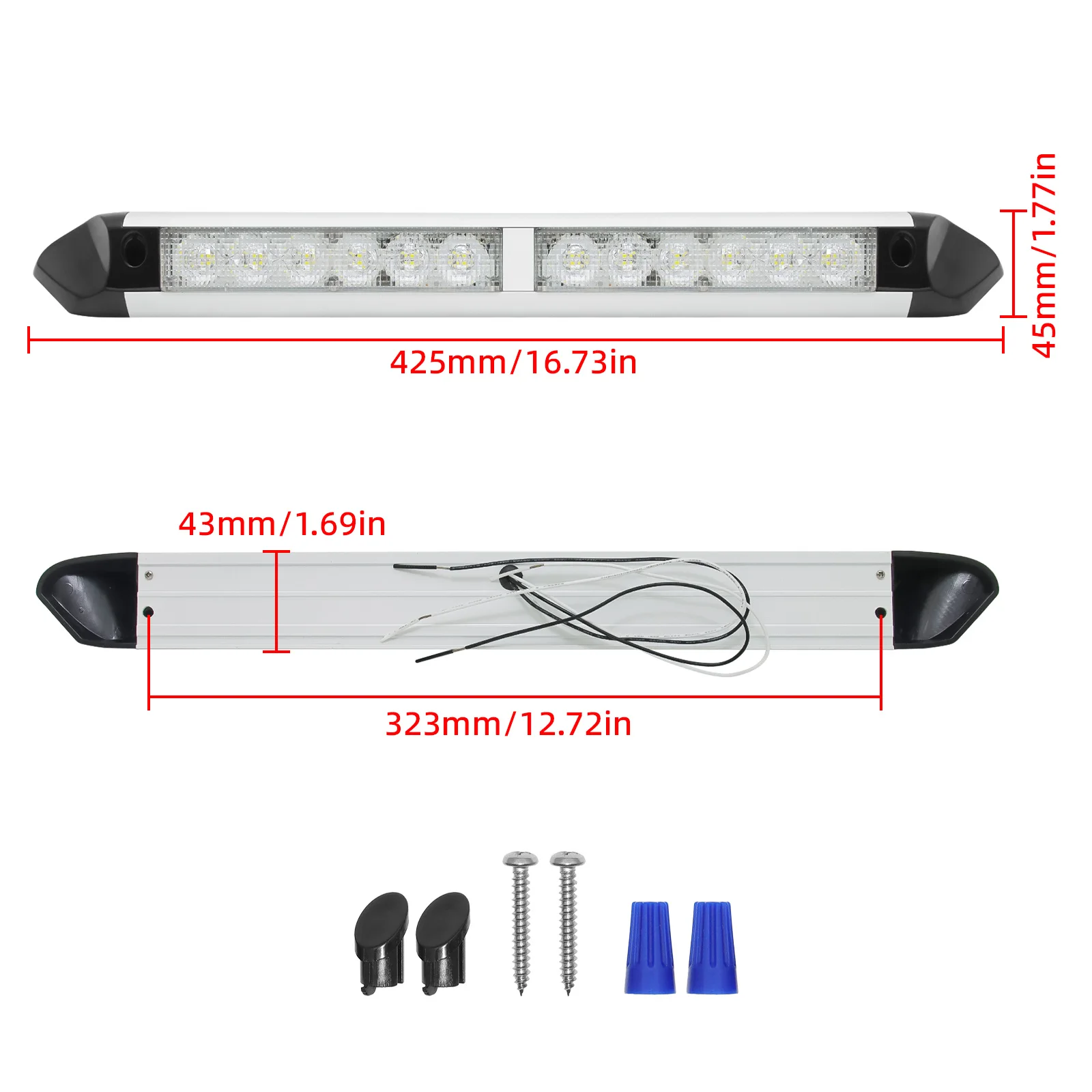 1pc Porch Light 12LED RV LED Awning Porch Light IP67 Waterproof Motorhome Caravan Interior Wall Lamps Light Bar RV Van Camper