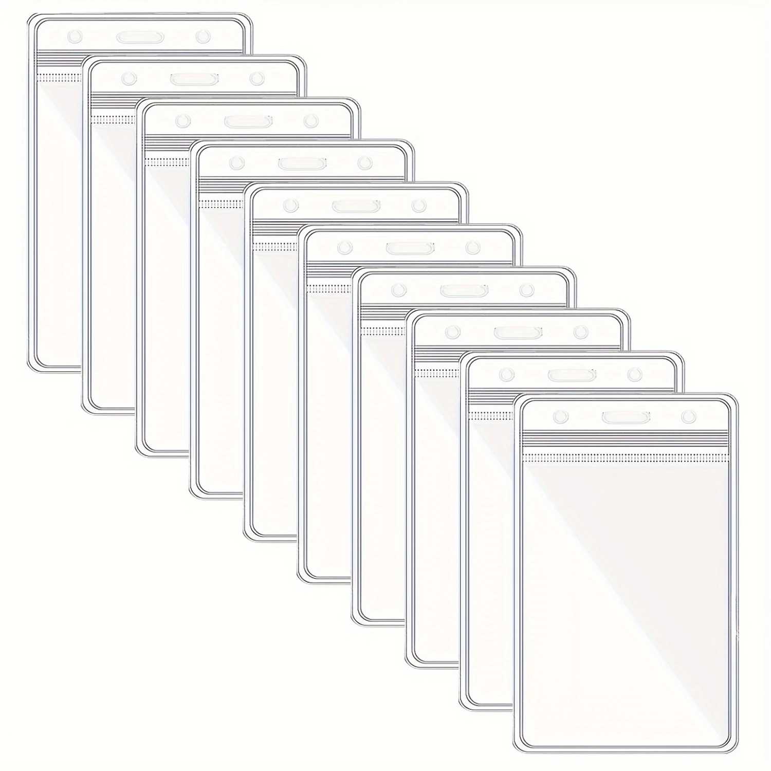 

Vertical ID Badge Holders - Set of 10/20, Waterproof & Sealable, Fits RFID/Proximity/Credit Cards