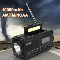 10000mAh Emergency Hand Crank Radio 4 Ways Powered Portable Emergency Radio Reading Lamp Headphone Jack SOS for Outdoor Survival
