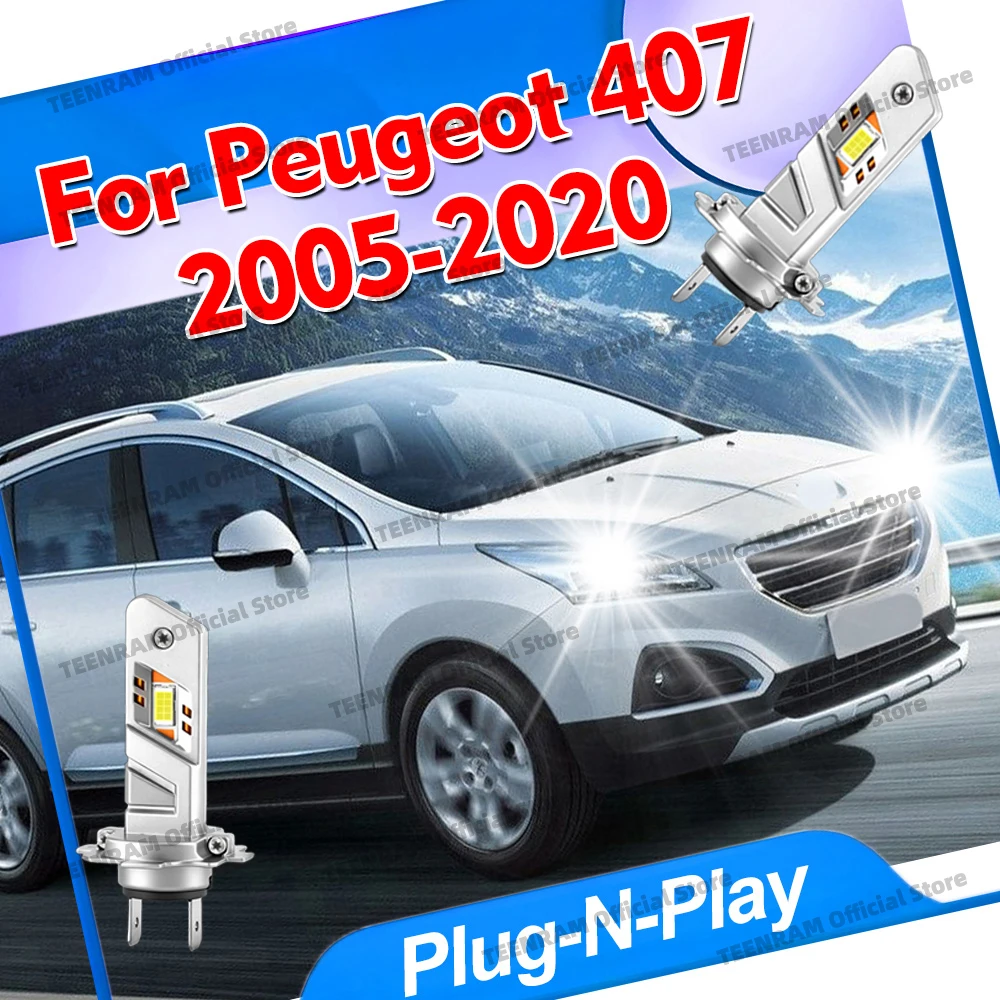 

2x LED H7 Car Headlights 6000K Auto Lamp Bulbs For Peugeot 407 2005-2020 2006 2007 2008 2009 2010-2014 2015 2016 2017 2018 2019
