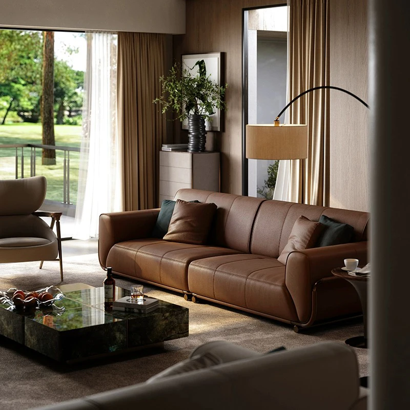 

leather living room sofa Straight row modern recliner mid century sofa home Office lounge lazy wohnzimmersofas house furniture