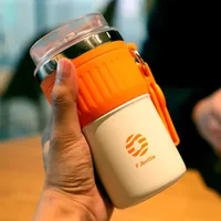 400ml Stainless Steel Coffee Cup Portable Thermos Cup Leak Proof Water Bottle Keep Cold and Hot Travel Outdoor Drinking Utensil