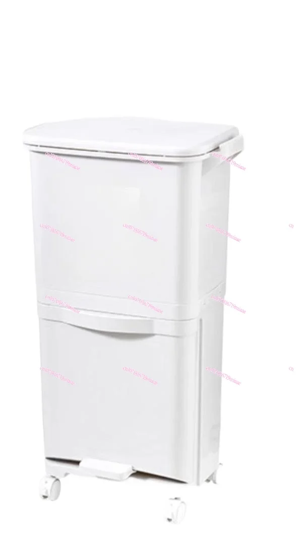 

Kitchen Trash Can Household Kitchen Waste Classification with Lid Large Capacity Double Layer Dry Wet Separation Foot Step Large