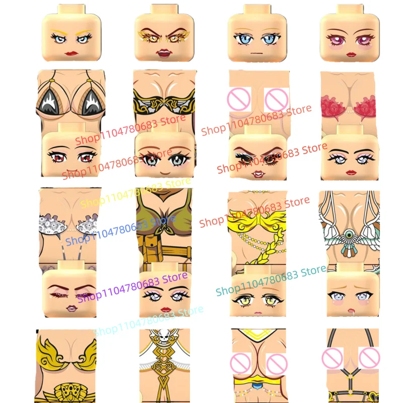 

MOC Building Blocks Sexy Kawaii Beauty Miniature Doll Assembly Model Ornament Anime Cartoon Decorative Toy Gift Collectible