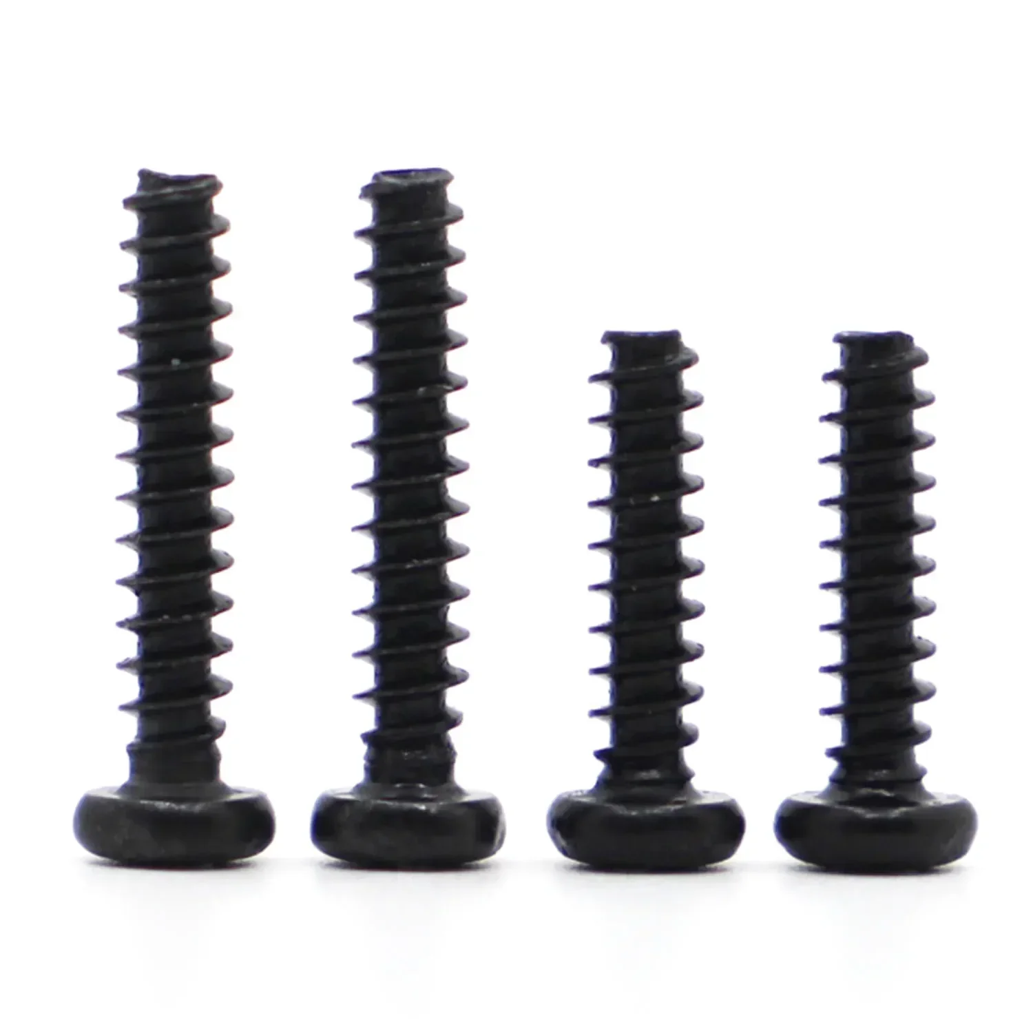 100P M1.4 M1.7 M2 M2.3 M2.6 M3 M3.5 M4 Black Steel Phillips Screw Cross Recessed Pan Head Flat Screwhorizontal Tail Self-tapping