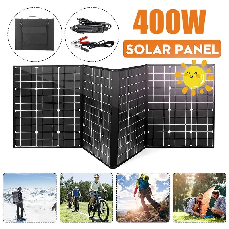 400W Foldable Solar Panel Portable Solar Cell Rechargeable Solar Power System for RV Car Boat Camping Hiking Battery Charger