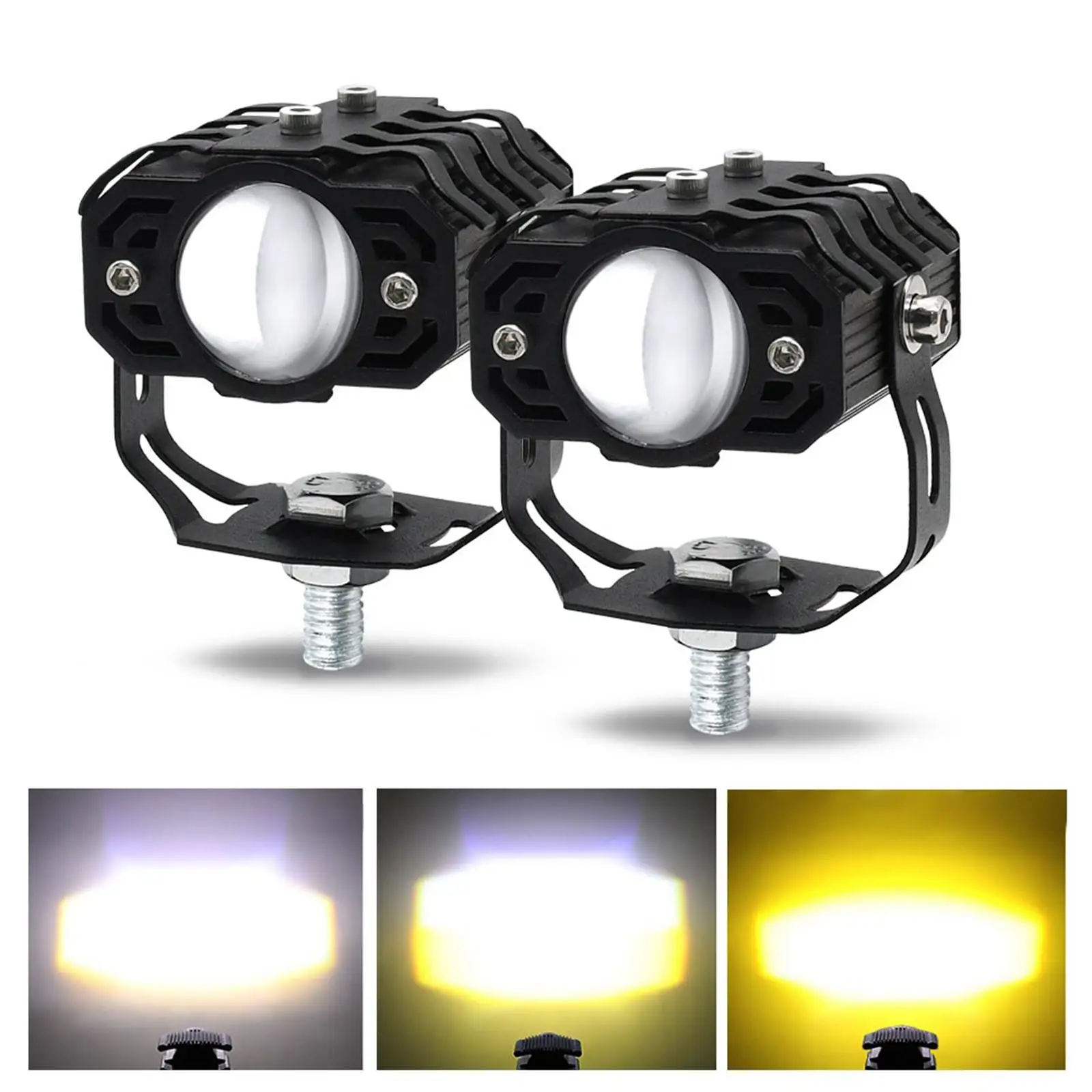 

2Pcs Motorcycle Auxiliary Driving Lights light 180 Rotation for Car