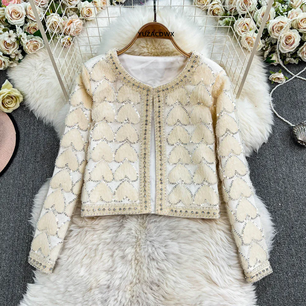 2025 New Winter Jacket Women French Vintage Short Outwear Handmade Three-dimensional Peach Streetwear Coats y2k Fall