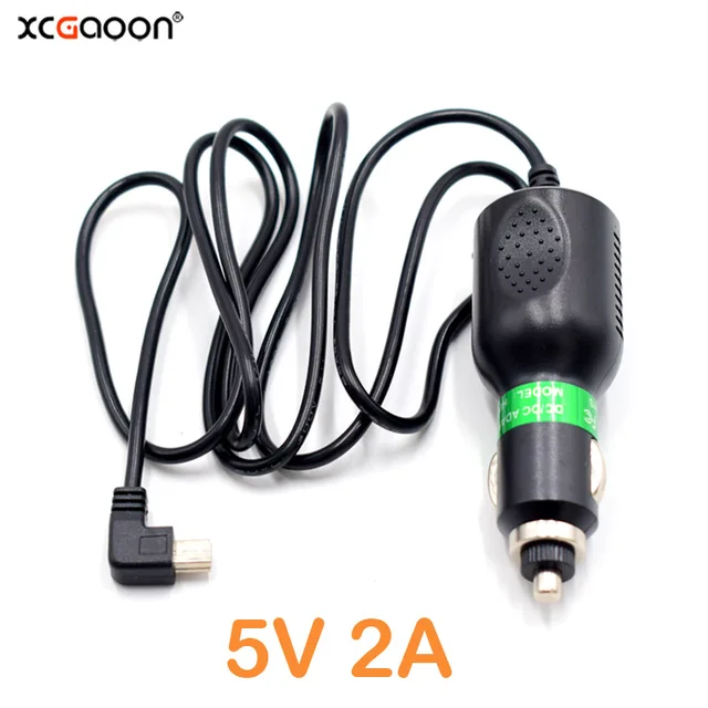 Ładowarka samochodowa Mini USB 5V 2.0A do kamery samochodowej, rejestratora DVR, detektora radarów, nawigacji GPS, długość kabla 1.2 metra