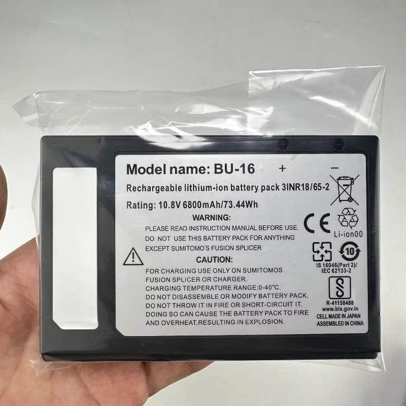 BU-16 BU-11 Lithium Battery 6000/6400/6800mAh For Sumitomo Fiber Fusion Splicer T-71C T-81C T-72C T-82C