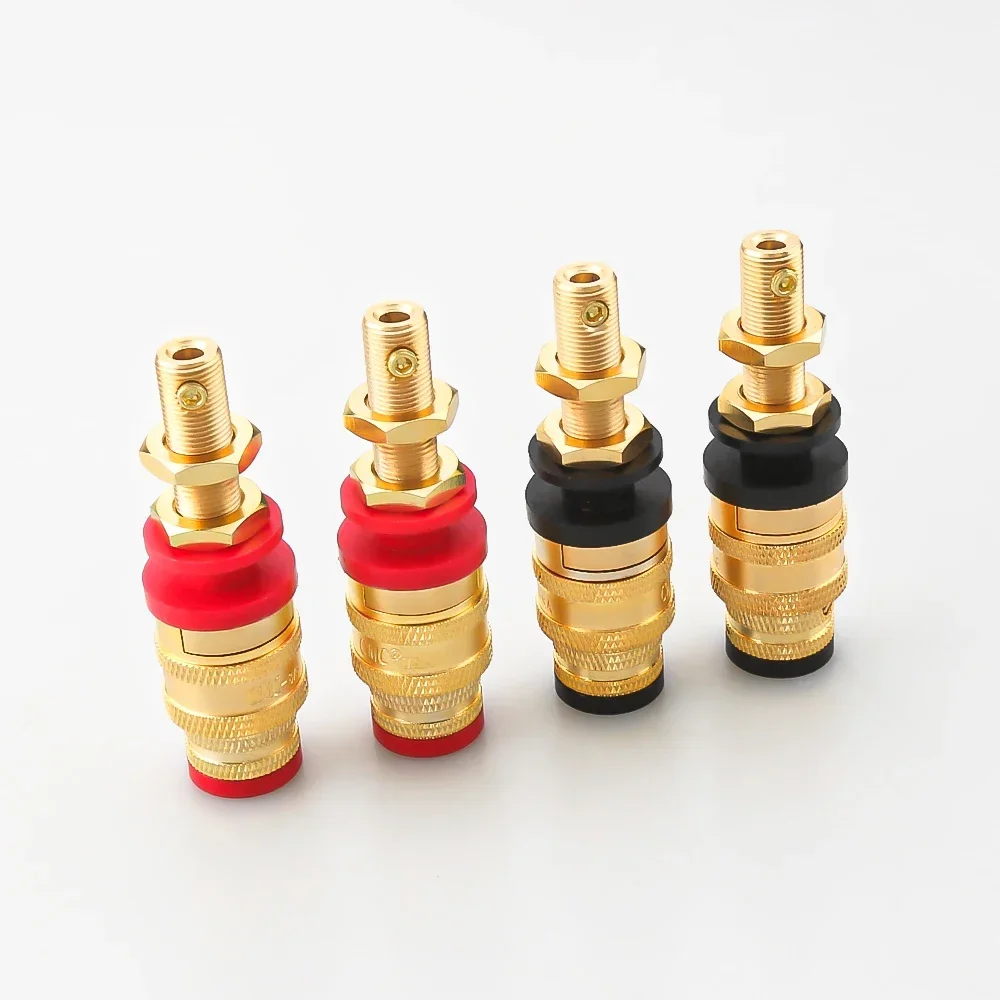 878L-SE 4mm Banana Binding Post 2/4PCS 24K Gold Plated Speaker Amp Terminal Jack Socket Panel Mount Solder Free DIY Amplifier