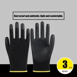 3 Pairs Electric Shock Safety Protective Gloves Pu Electrician Work Anti-static Gloves Protective Tools Insulation