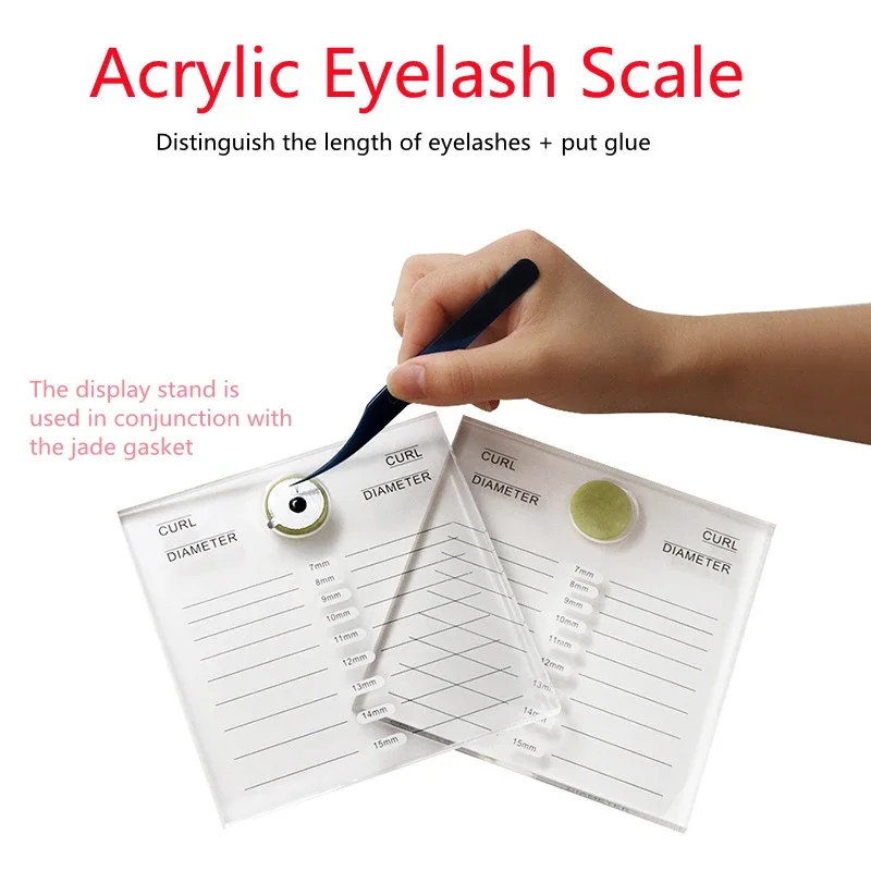 Funmix Grafting Eyelash Scale Plate Acrylic Double-sided Scale Eyelash Board Showcase Eyelashes Tool Containing 1pcs Jade