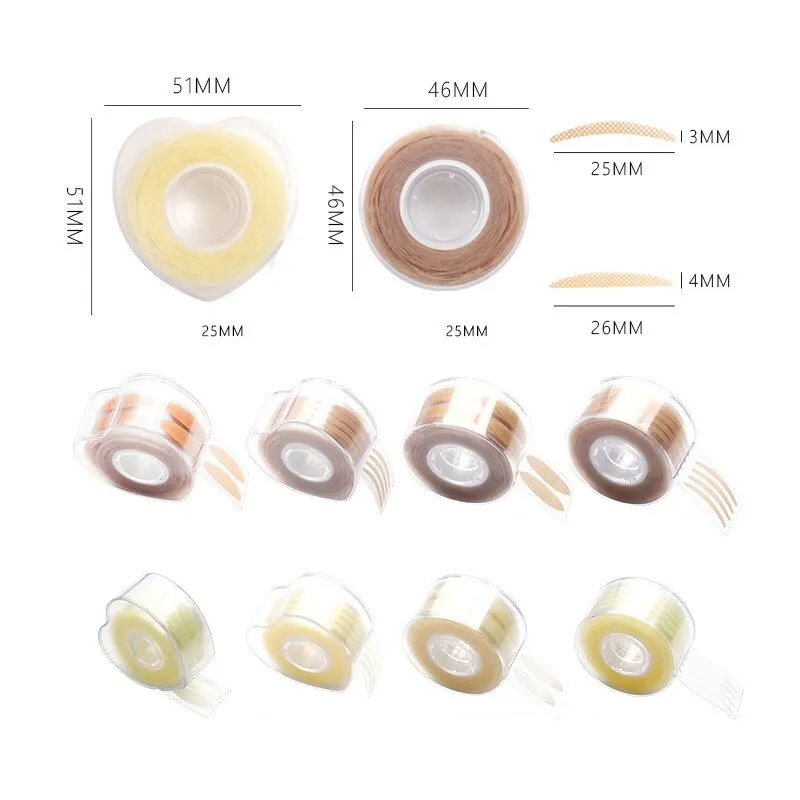 600개입 눈꺼풀 테이프 스티커 투명 자연스러운 셀프 접착식 이중 눈꺼풀 레이스 페이스트 셀프 접착 클리어 베이지 메이크업 도구