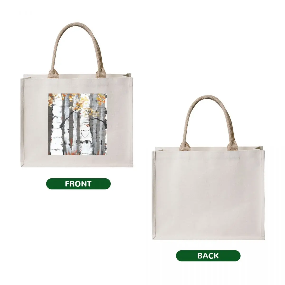 Aspen Grove, The Birches Pattern, Birch Bark, White Birch Tote Bag custom tote bag Women's bag tote screen sac pour femme