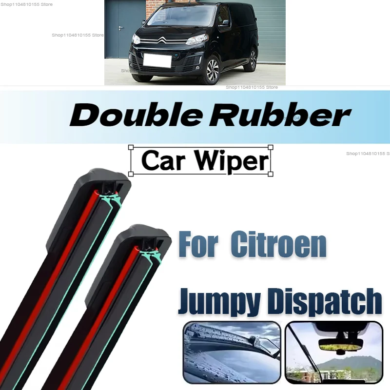 

Double Rubber Car Wipers for Citroen Jumpy Dispatch Front Blade Brushes Cutter Accessorie Wiper Windscreen Wear Wiper Parts