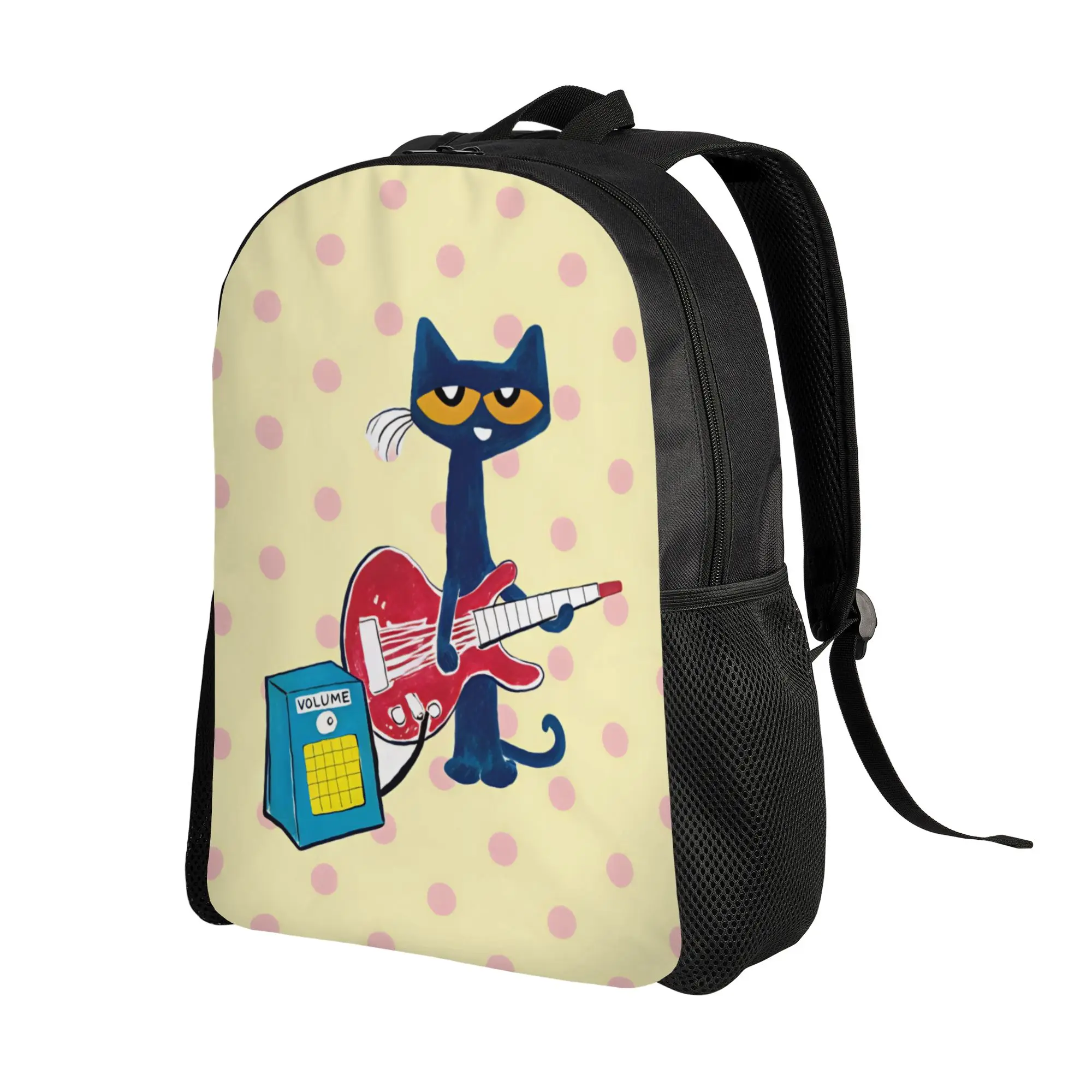 Pete  Cat   Backpack Women  Large Backpacks Polyester Elegant High School Bags Daily High Quality Rucksack