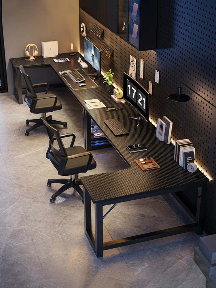 Escritorio doble para computadora, mesa de deportes electrónicos de escritorio, hogar, oficina, banco de trabajo