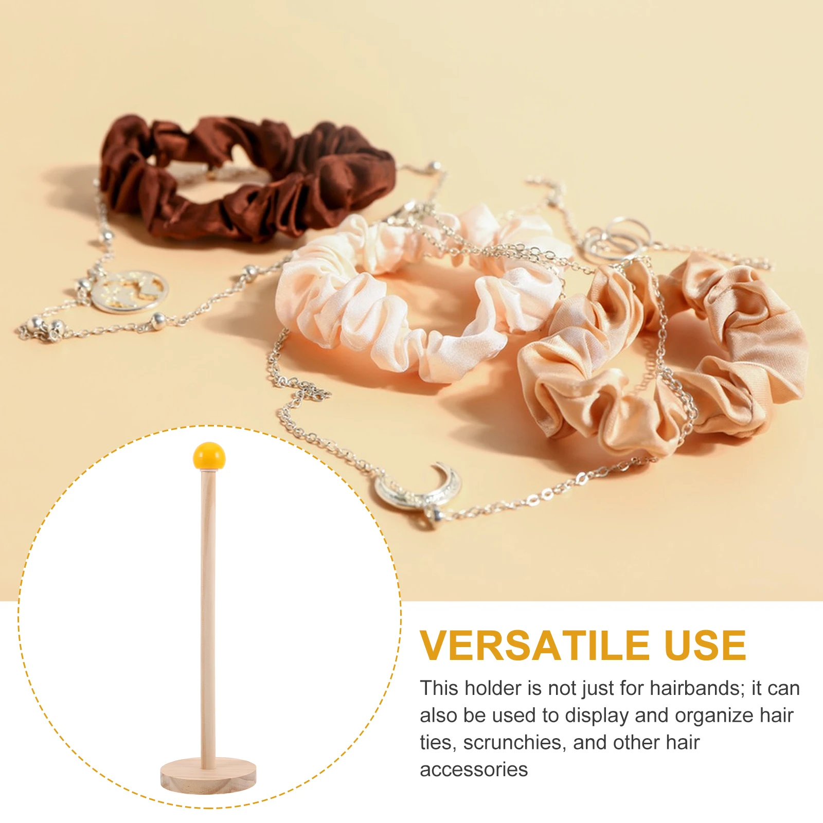 

2pcs Accessories Wood Clip Holder Hair Tie Tower Headband Organizer Scrunchie Hanger Hair Band