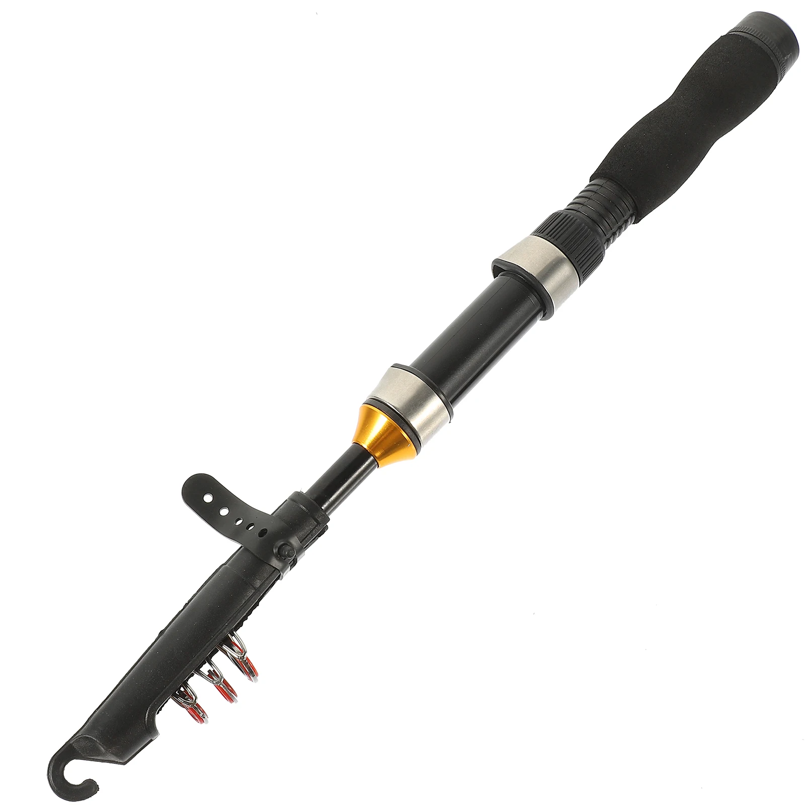 

1pc Miniature Sea Fishing Rod Lightweight Portable Collapsible Pole Small Size Travel Ice Shrimp AnglingRod Black Color Mini