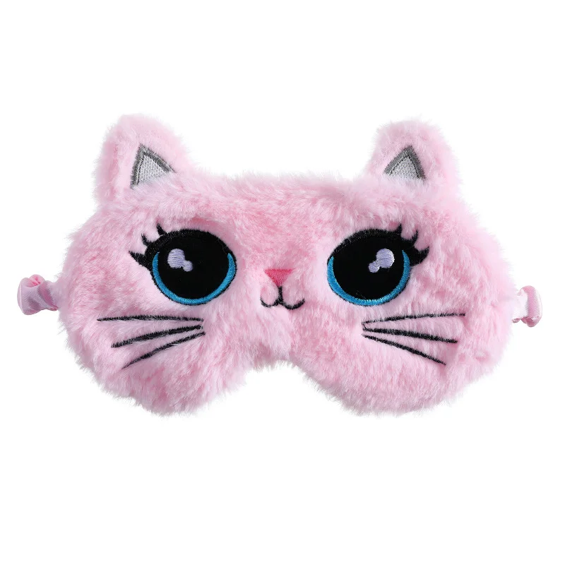 Cute Plush Sleep Mask Big Eyes Plush Eye Mask Kids Cat Cute Eye Mask Travel Rest Sleep Aid Eye Mask