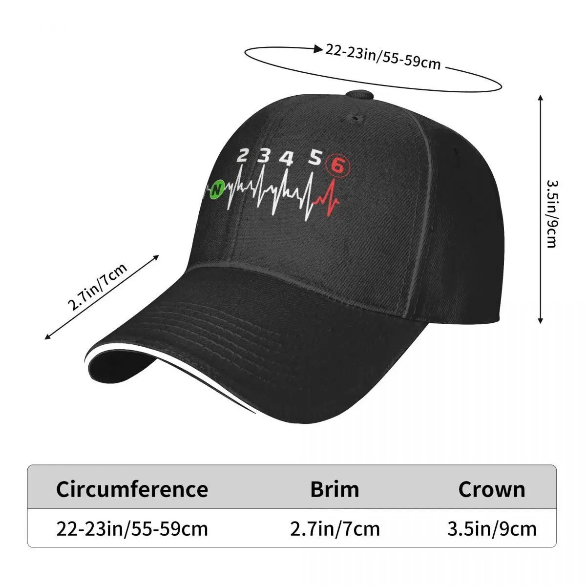 Casquette de baseball délavée pour homme, chapeau de papa, casquettes de camionneur, chapeaux de golf, battement de coeur Hurbike, vélo, motocross,