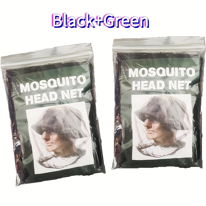 2Extra large mosquito net with attached face shield- Heavy-duty insect-proof net, Fine mesh for insect protection, Compatible wi