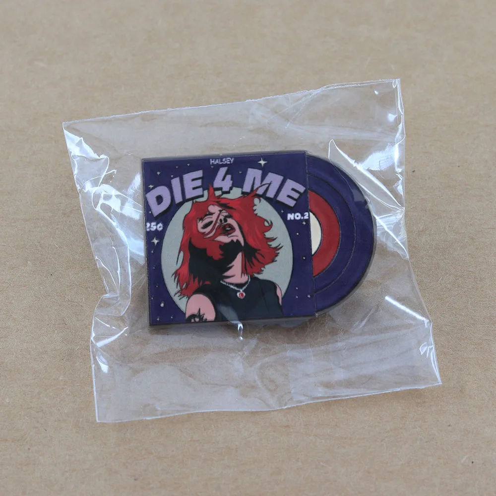 Halsey-Die 4 Me Emaille-Pin Musik-Sängerin Album-Cover Brosche Comic-Stil Rote Haare Mädchen Abzeichen Pop-Art Anstecknadeln Schmuck Geschenk – Detail 9