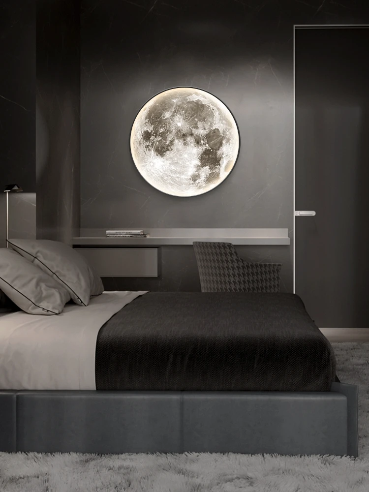 Lámpara de pared LED de Luna moderna, luminaria de iluminación interior para dormitorio, sala de estar, accesorios de decoración del hogar, lustres