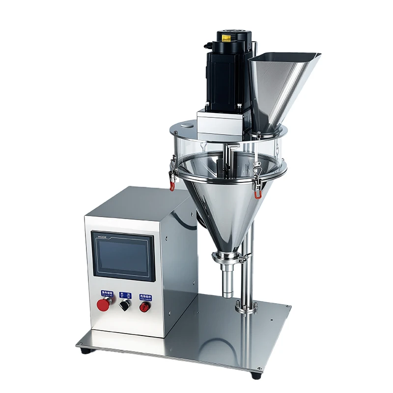 New Semi-Automatic Small Bench Top Bottle Filler Screw Powder Filling Machine 1% Accuracy Pneumatic Driven for Food Chemical