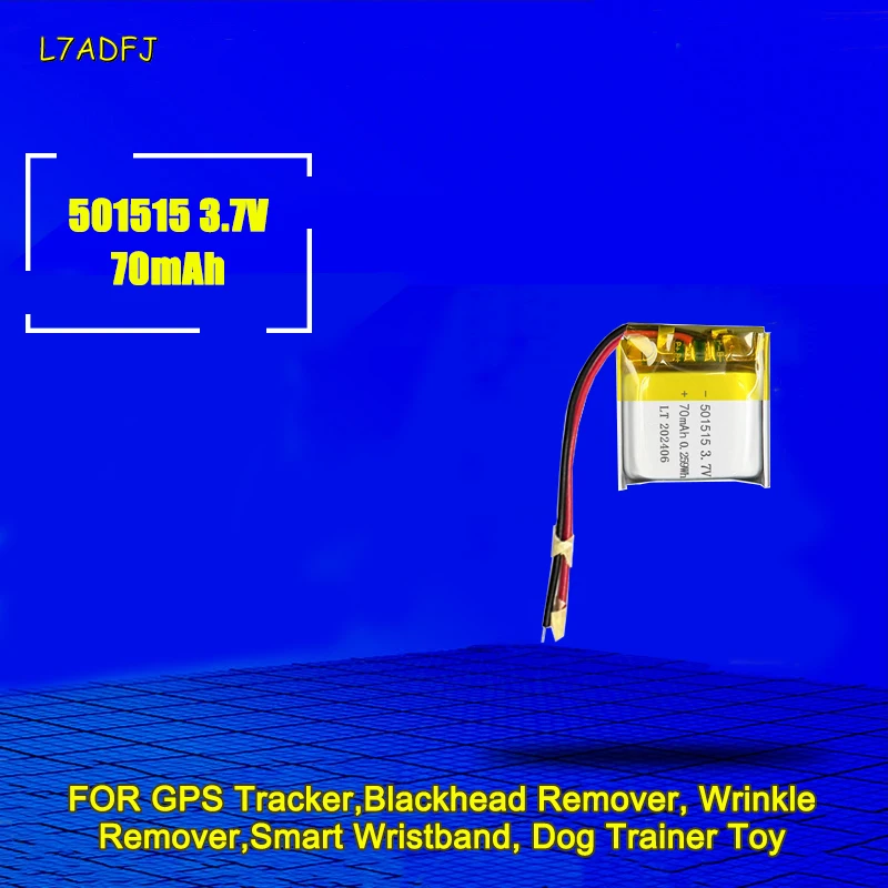 Lithium Batteries 501515 70mAh 3.7V Lipo Battery For GPS LED Light Dog Trainer Toy Wrinkle Blackhead Remover Smart Wristban