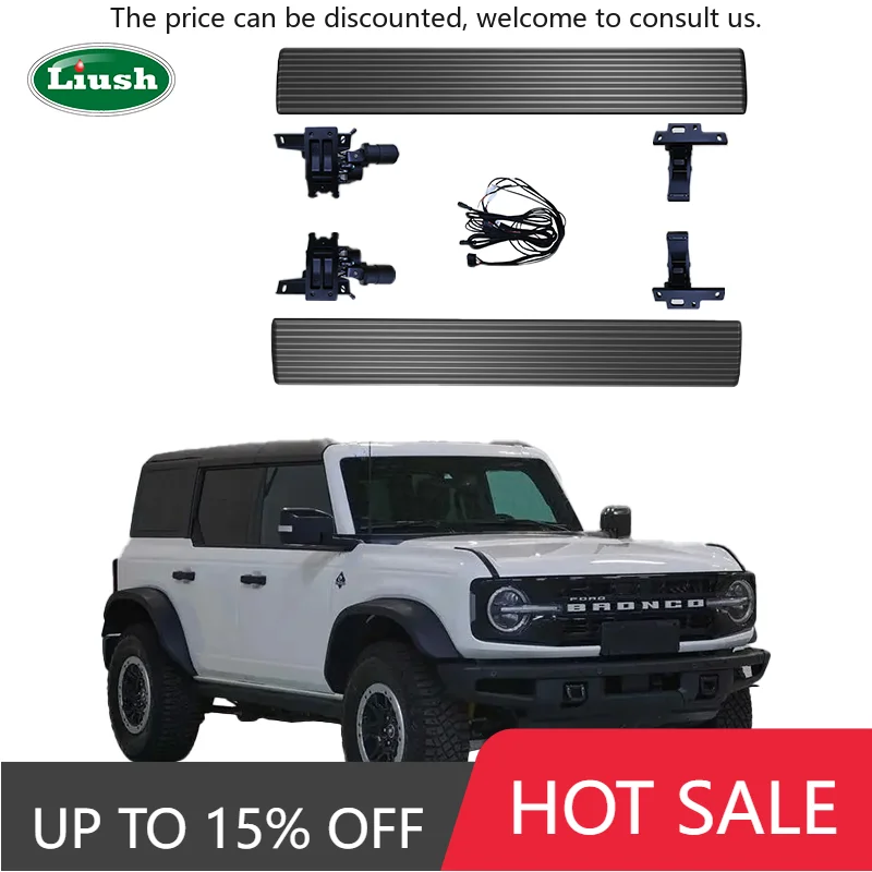 

LED Lights Electric Pedal Folding Steps Deployable Car Spare Parts Electric Side Step For Ford Bronco(Two Door Version)
