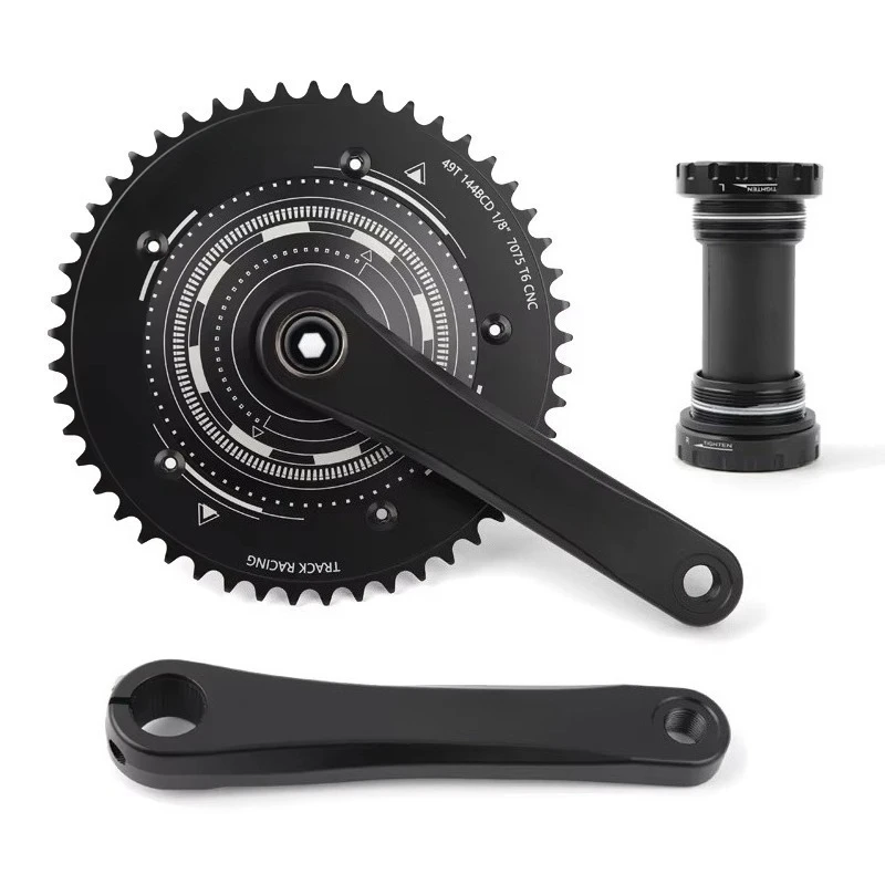 TK02 Sealed Disc Hollow Integrated Fixed Gear Bicycle Racing Crankset Bike Cycling Accessories 144BCD CNC sealed Crankset