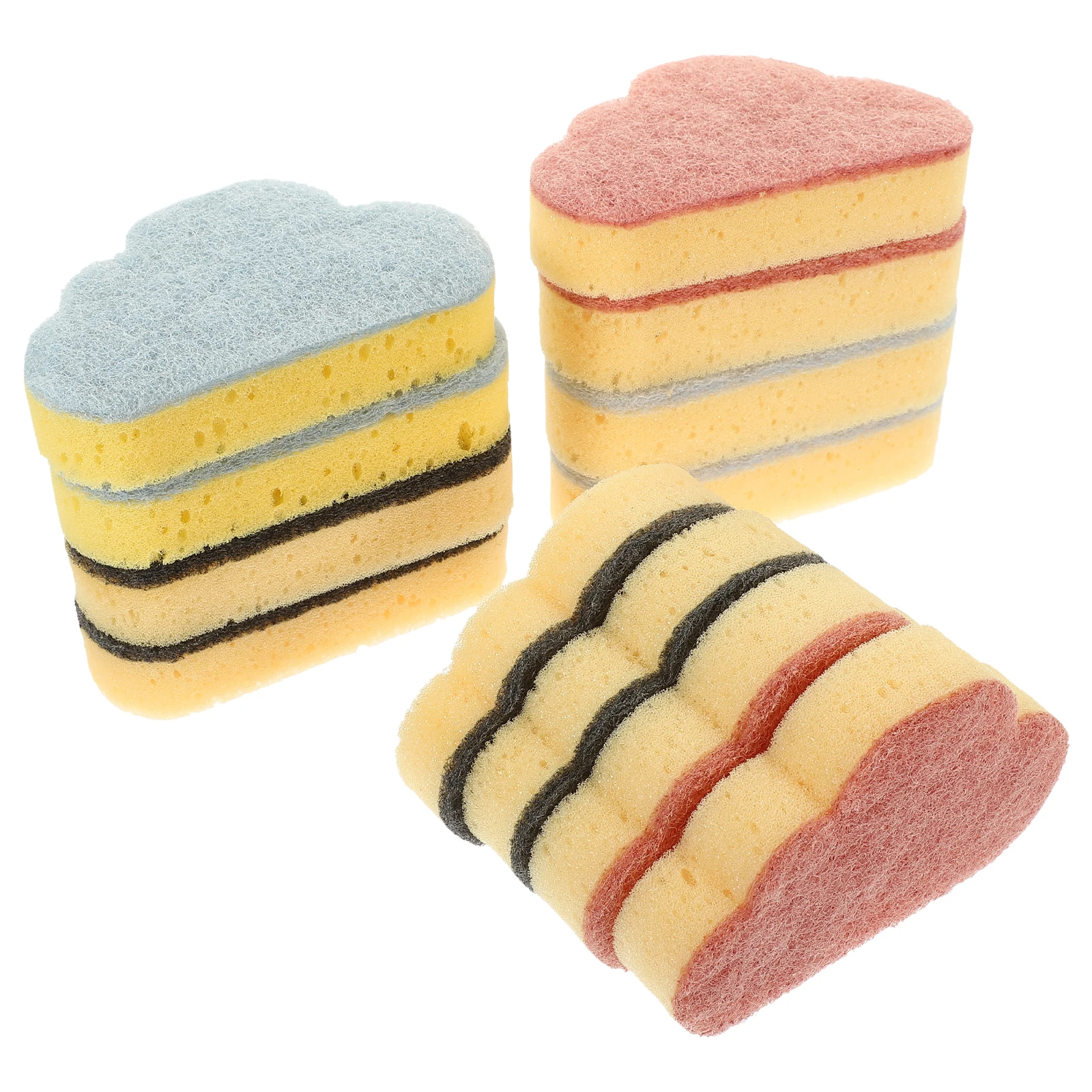 

12 Pcs Cleaning Sponge Sponges Household Tableware Brush Pot Dish Cloud Shaped Dishwashing