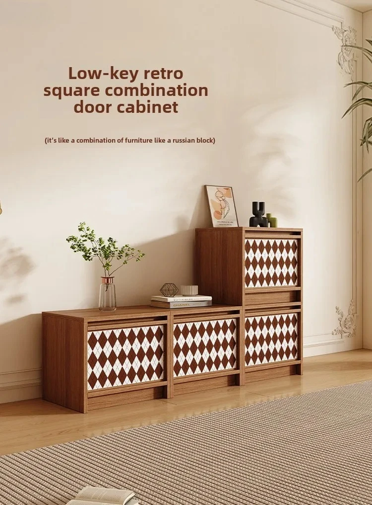 

#zRetro simple modern small apartment 2024 new living room TV cabinet bedside table side cabinet