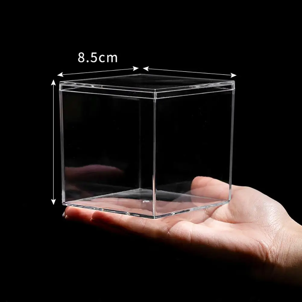 

12 Pcs Storage Box Transparent Display Case Square Containers Cube Shelf Toys Mini Showcase Plastic Collectibles Holder Gift Box