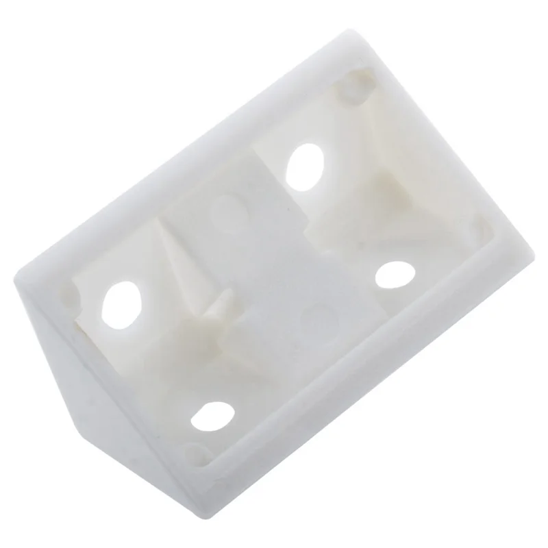 FAST-Furniture Cabinet Fastener Corner Braces Angle Brackets White 60Pcs