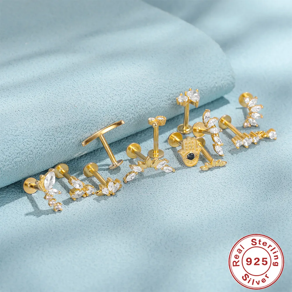 ROXI-pendientes de plata de primera ley con forma de ojo de caballo para mujer, aretes pequeños, plata esterlina 925, Circonia cúbica, zirconia,