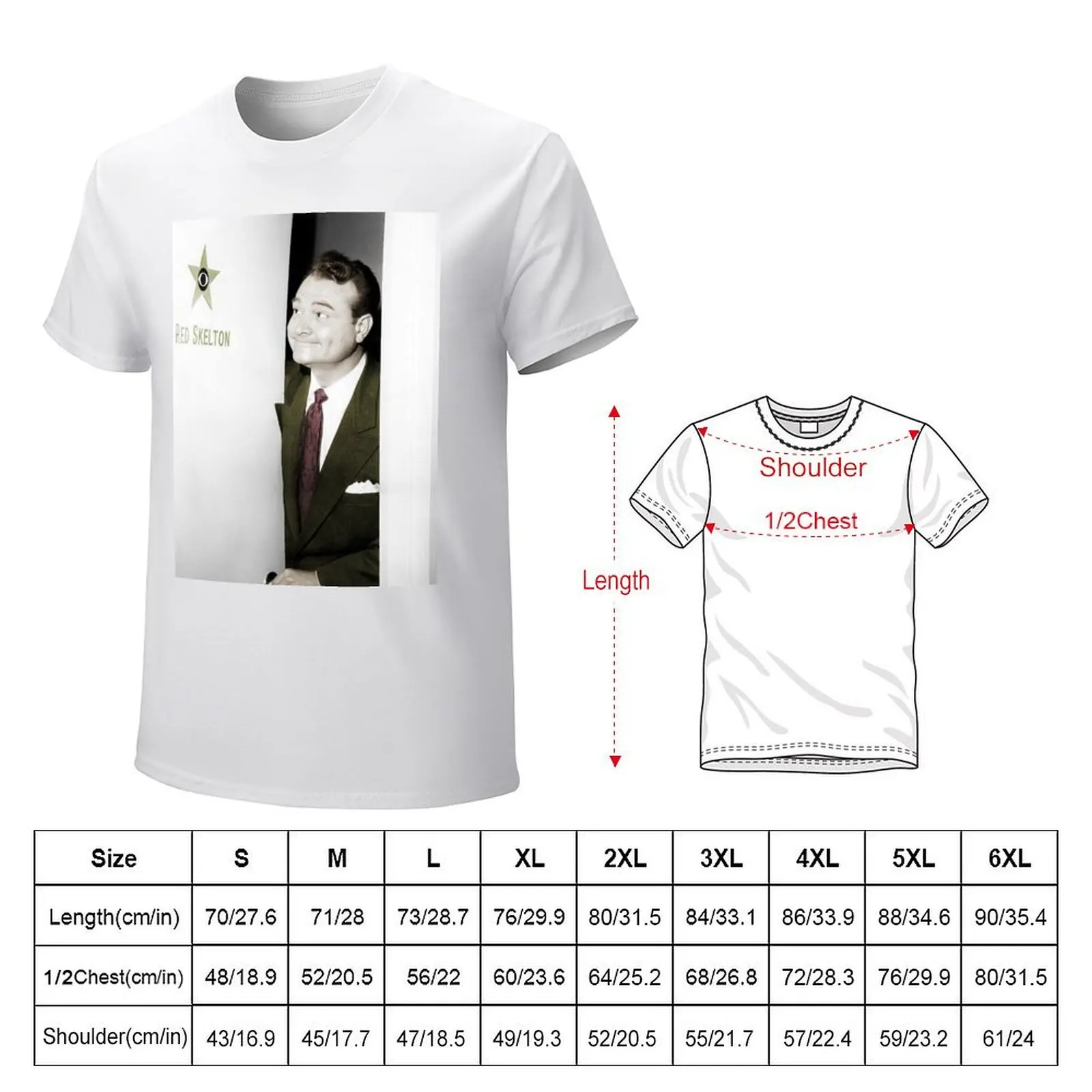 Red Skelton T-Shirt korean fashion customizeds mens clothes