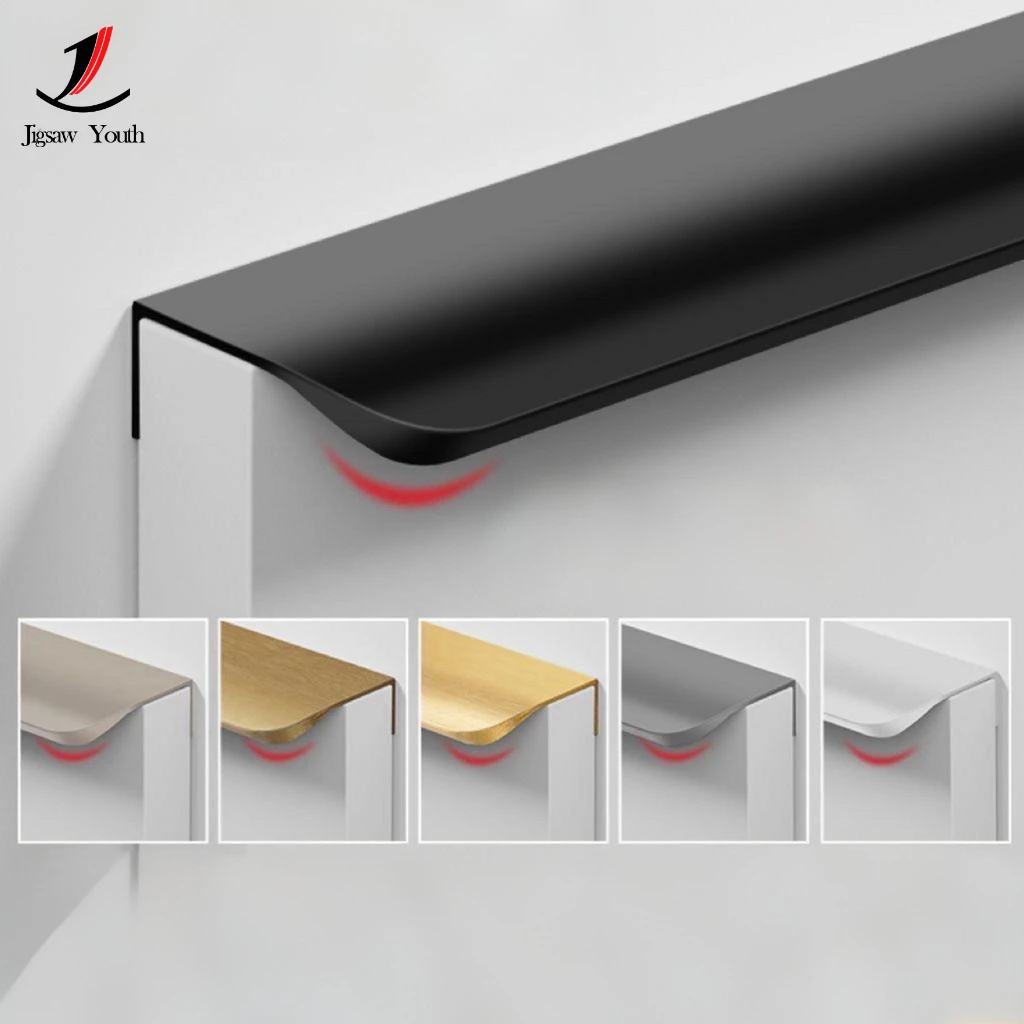 Hidden Handles Long Pull Finger Handles Wardrobe Handle Cabinet Handle Drawer Knobs Aluminum Alloy Cupboard Handle Hardware