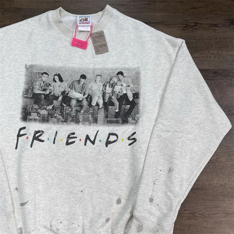 سويت شيرت رجالي بغطاء للرأس من القطن الخالص مطبوع عليه حروف كبيرة الحجم من Saint Michael باللون الأسود