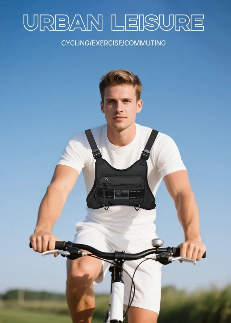 Multi Functional Tactical Chest Bag Fashionable Hip-Hop Street Chest Bag Waterproof Breathable Oxford Couple Bag Sports Backpack