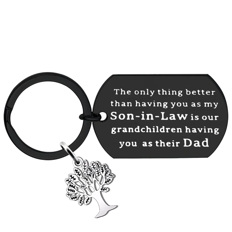 Cute Son in Law Gift Keychain Future Son Gift Key Chain Pendant Groom Wedding Gift Groom to Be Gifts