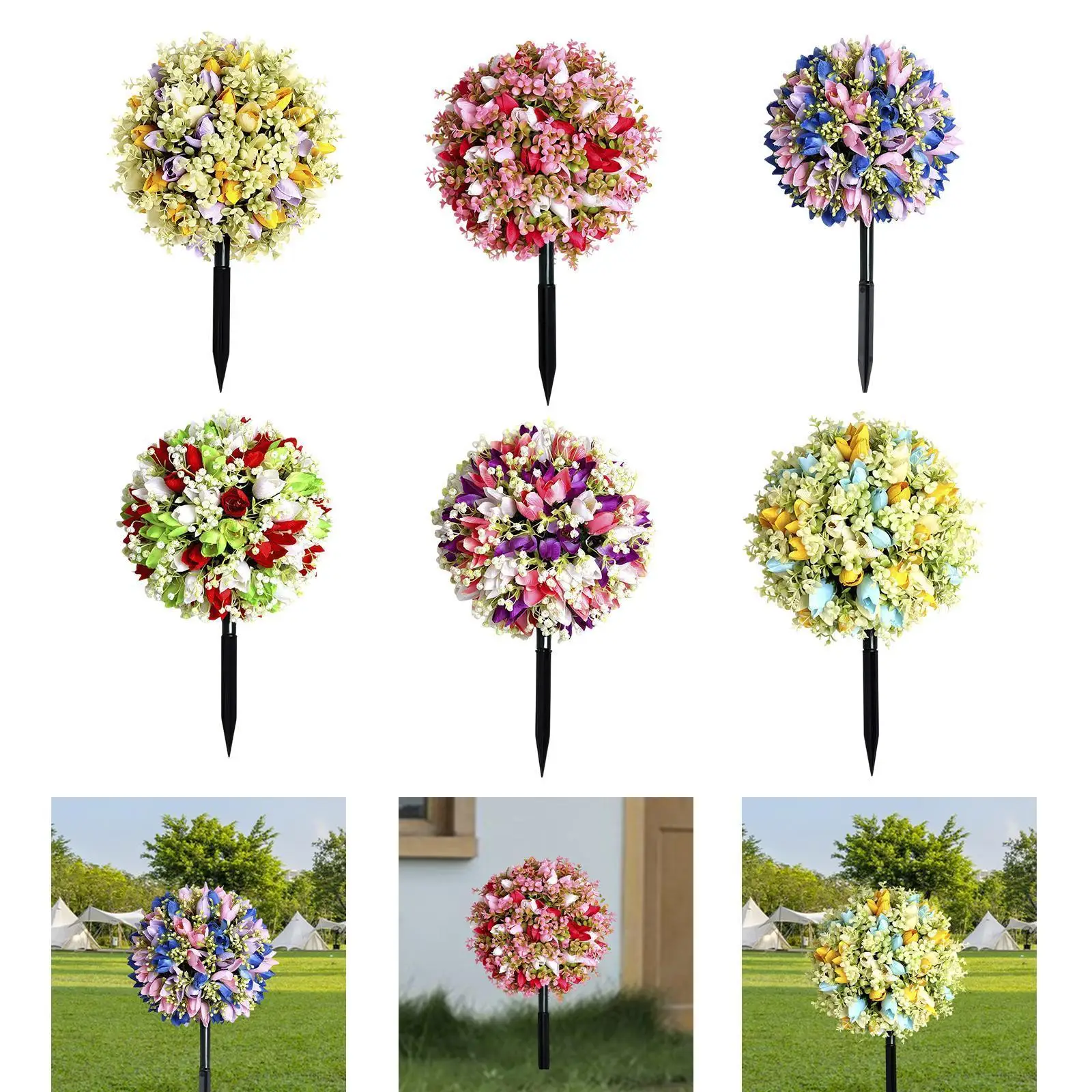 

Искусственный цветочный садовый кол, подарок, декоративные сказочные садовые аксессуары, украшение для улицы, заднего двора, свадьбы, уличного фермерского дома