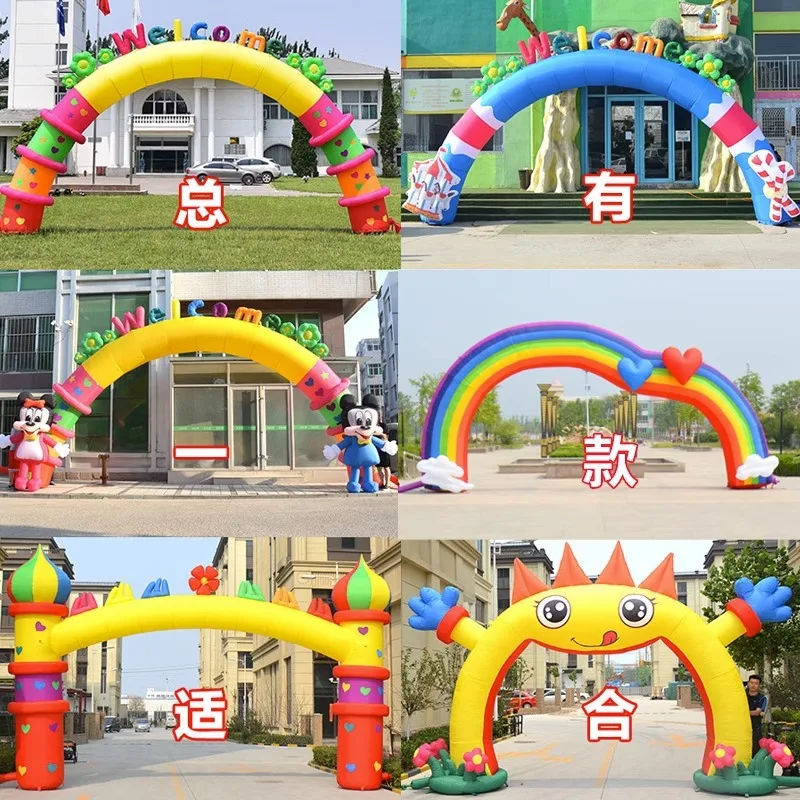 

Inflatable Cartoon Arch Welcome Door Airmold School Opening Graduation Activities Kindergarten Cartoon Rainbow Door 2025