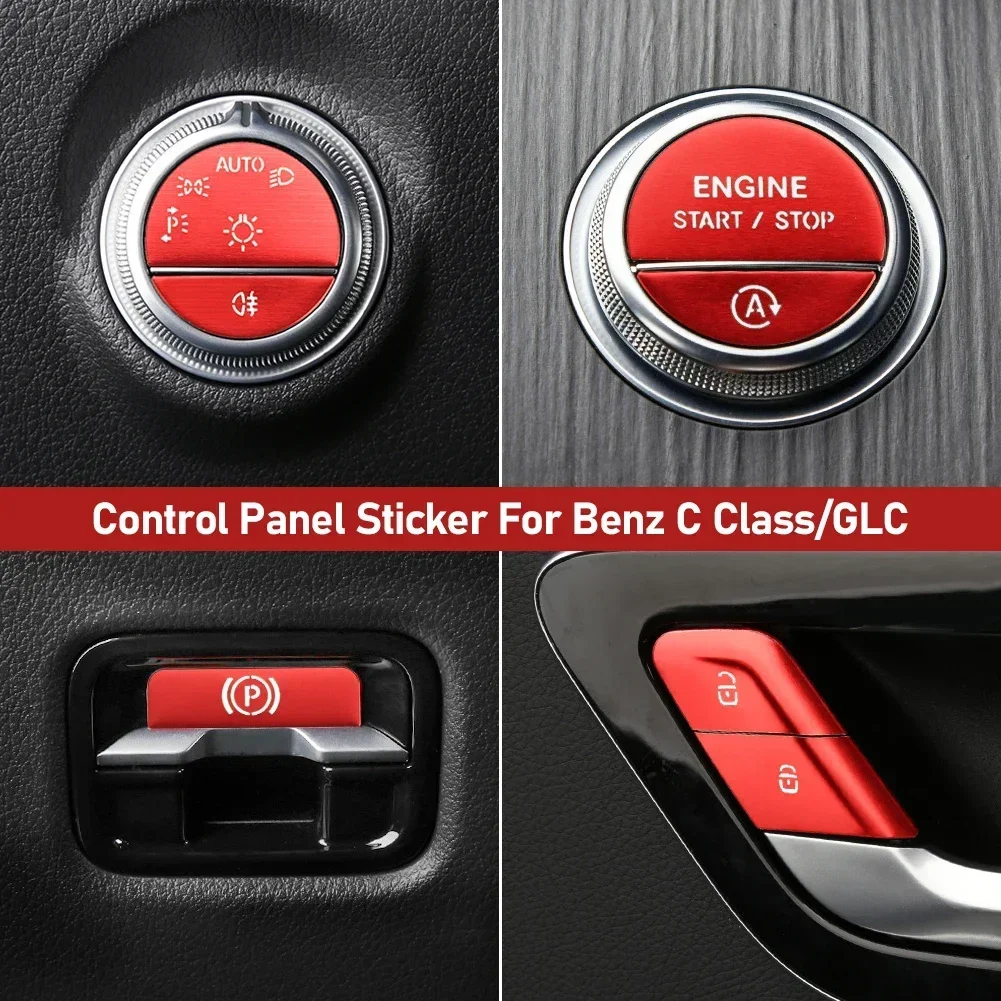 

For Mercedes Benz C GLC W206 X254 W214 2022 20231Pcs One-Click Start Decoration Stickers Start Up Engine Button Decal