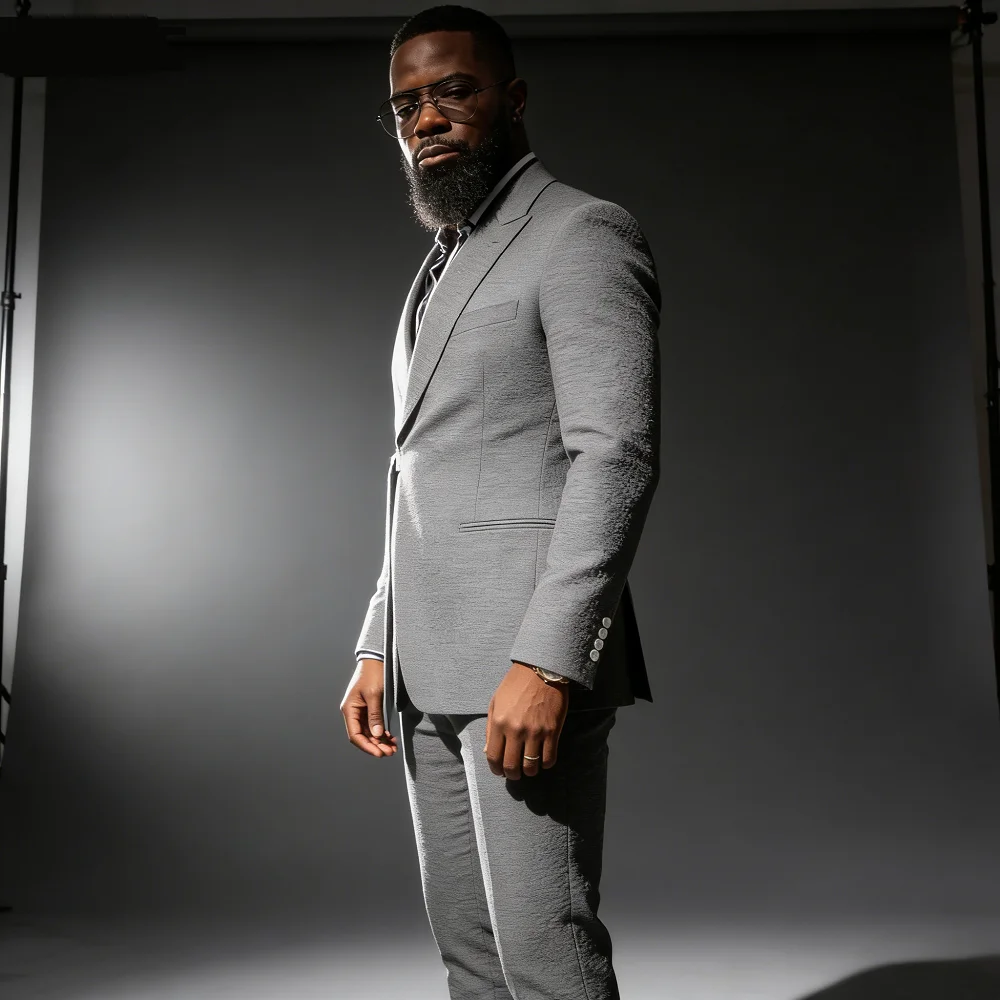 

Формальный приталенный мужской свадебный смокинг из двух предметов, куртка с пиковыми лацканами, брюки, деловой костюм, наряд для курения жениха, элегантный стиль